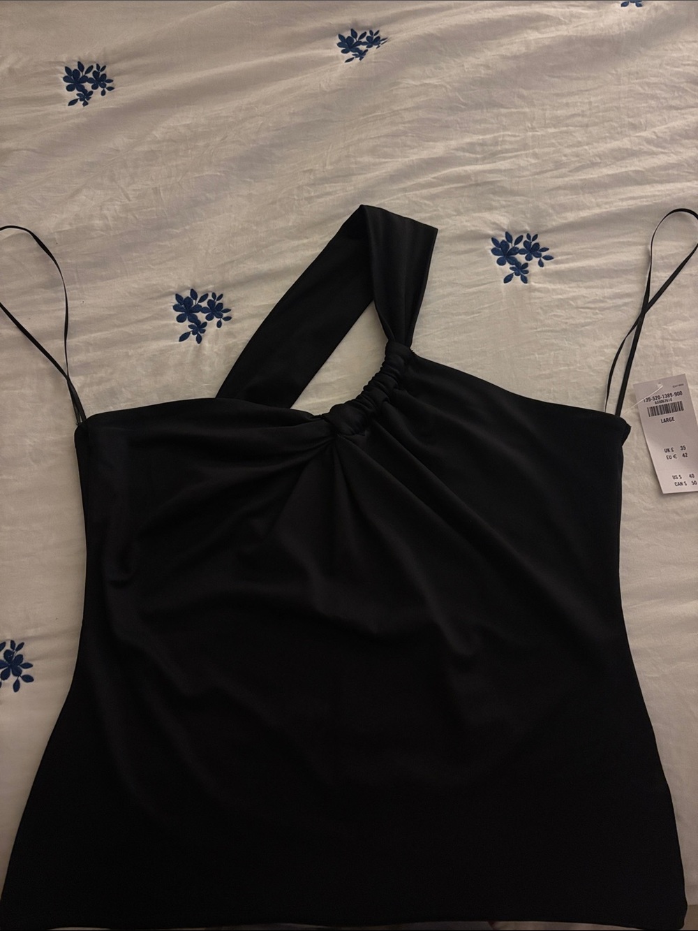 Abercrombie Asymmetric Black One-Shoulder Tank Top